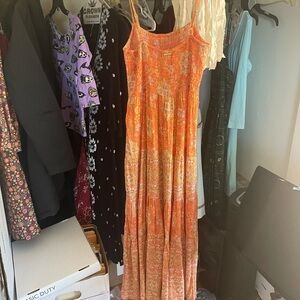 Billabong Orange Patterned Maxi Dress